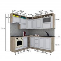 Bucatarie de Colt LEEA ART CORNER FRONT MDF OLDER 180-220 B ST. K002 / decor 102